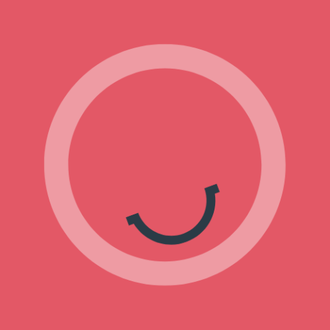 A circle with a smile to represent a person.