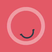 A circle with a smile to represent a person.