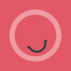 A circle with a smile to represent a person.